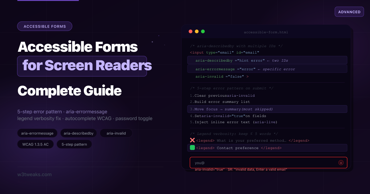 Accessible Forms — Complex Fields for Screen Readers